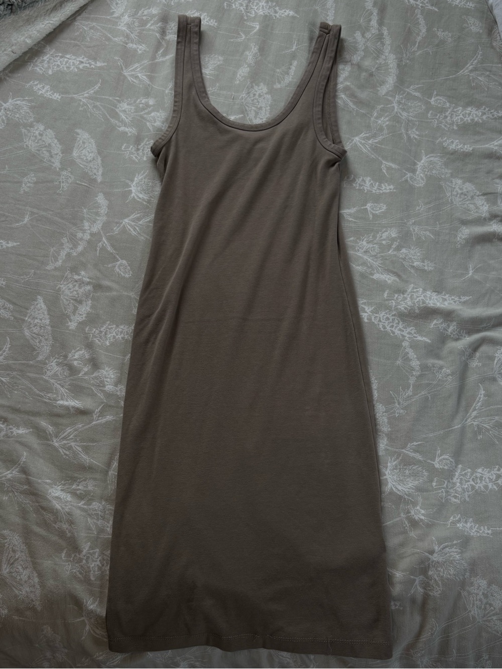 H&M Taupe Scoop Neck Mini Dress